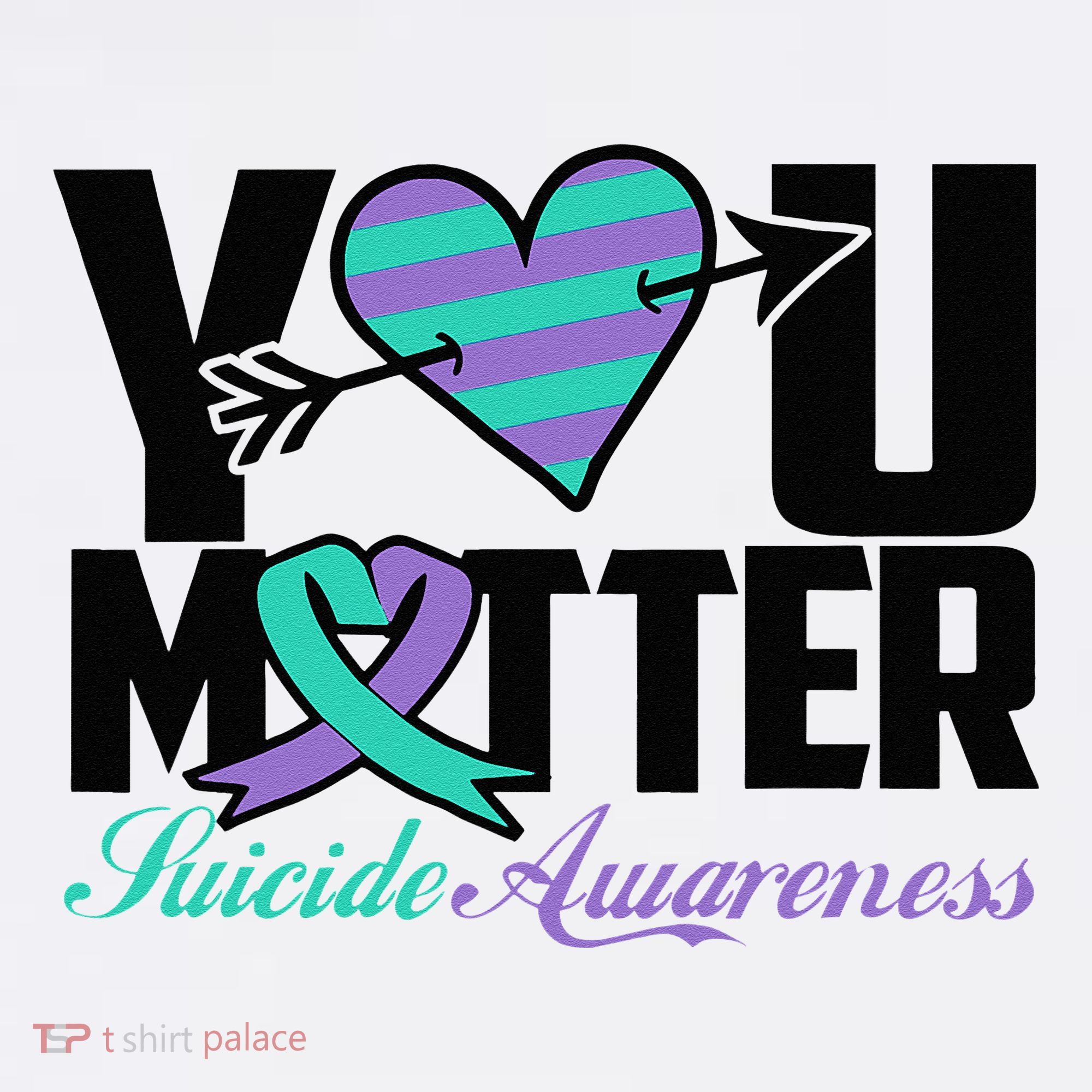 Suicide Prevention Awareness Teal Purple Ribbon You Matter Women's Hoodie