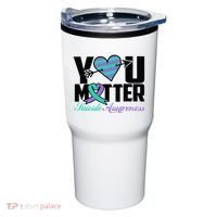 Suicide Prevention Awareness Teal Purple Ribbon You Matter Tumbler thumb 0