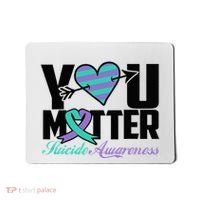 Suicide Prevention Awareness Teal Purple Ribbon You Matter Mousepad thumb 0