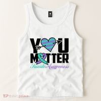 Suicide Prevention Awareness Teal Purple Ribbon You Matter Tank Top thumb 2