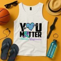 Suicide Prevention Awareness Teal Purple Ribbon You Matter Tank Top thumb 4