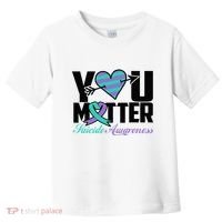 Suicide Prevention Awareness Teal Purple Ribbon You Matter Toddler T-Shirt thumb 0