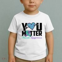 Suicide Prevention Awareness Teal Purple Ribbon You Matter Toddler T-Shirt thumb 2
