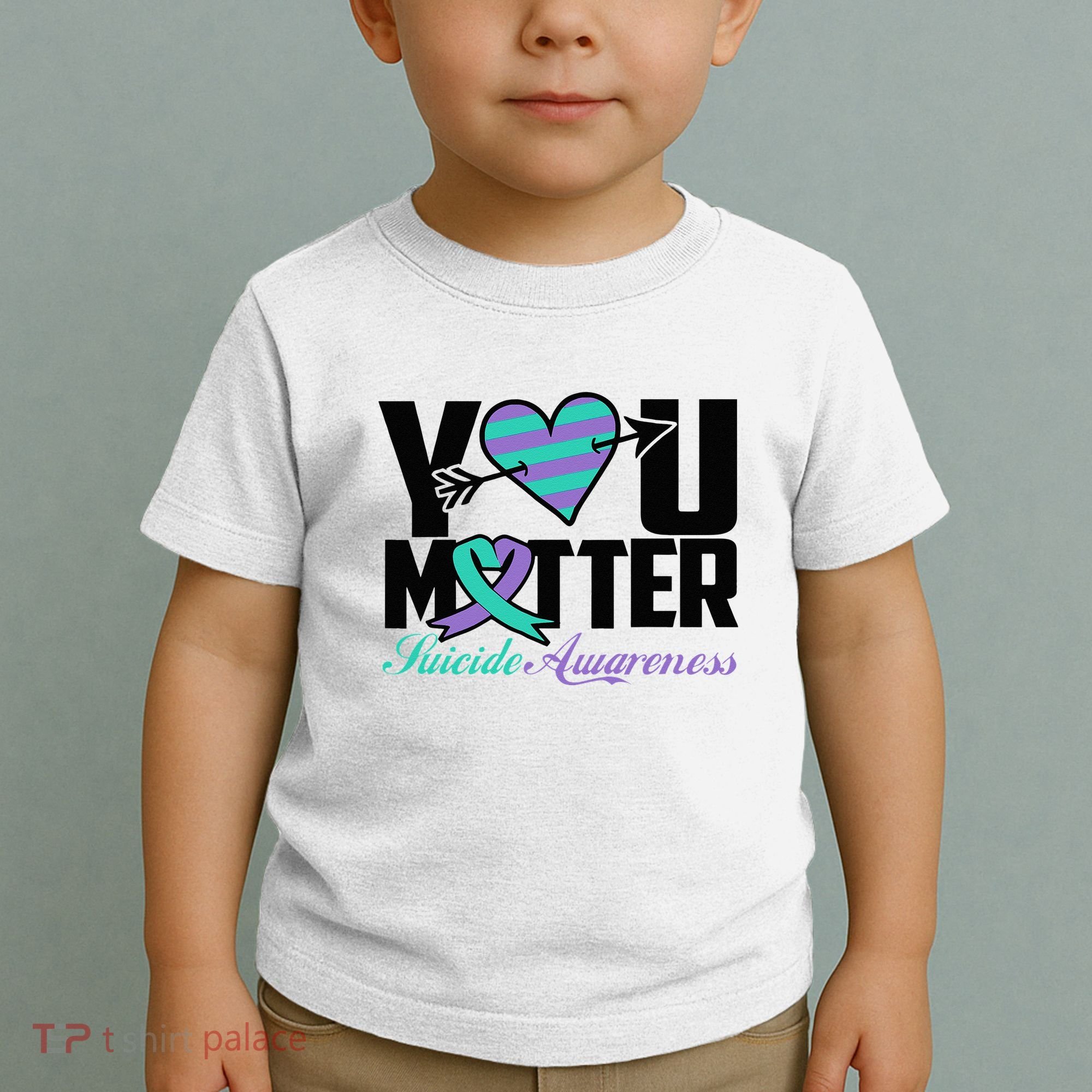 Suicide Prevention Awareness Teal Purple Ribbon You Matter Toddler T-Shirt