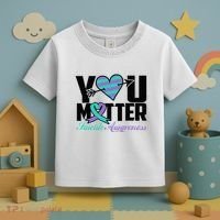 Suicide Prevention Awareness Teal Purple Ribbon You Matter Toddler T-Shirt thumb 3