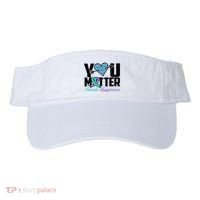 Suicide Prevention Awareness Teal Purple Ribbon You Matter Visor thumb 0