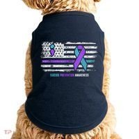Suicide Prevention American Flag Suicide Awareness Doggie Tank thumb 0