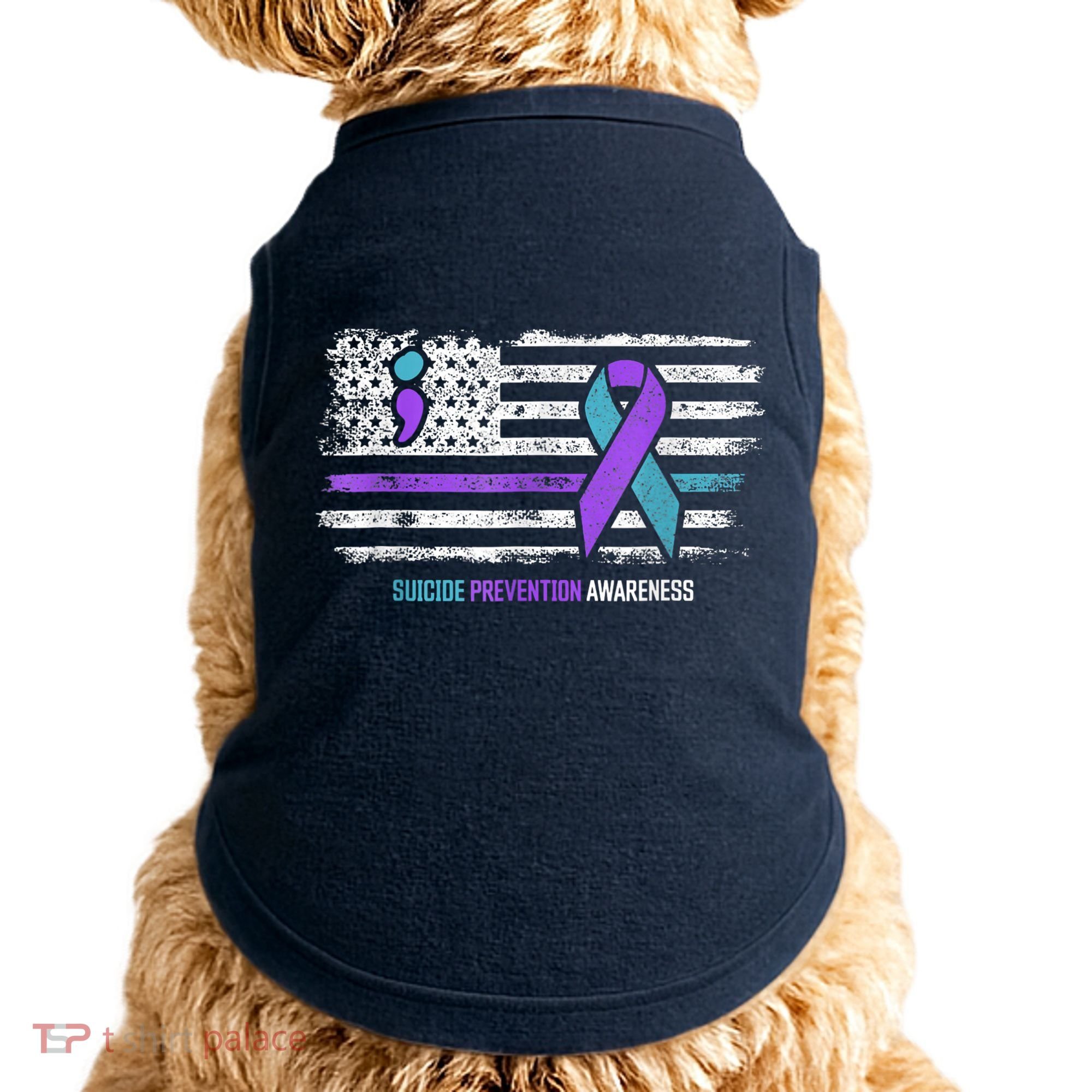 Suicide Prevention American Flag Suicide Awareness Doggie Tank