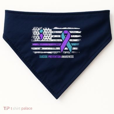 Suicide Prevention American Flag Suicide Awareness USA-Made Doggie Bandana