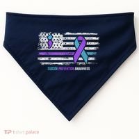 Suicide Prevention American Flag Suicide Awareness USA-Made Doggie Bandana thumb 0
