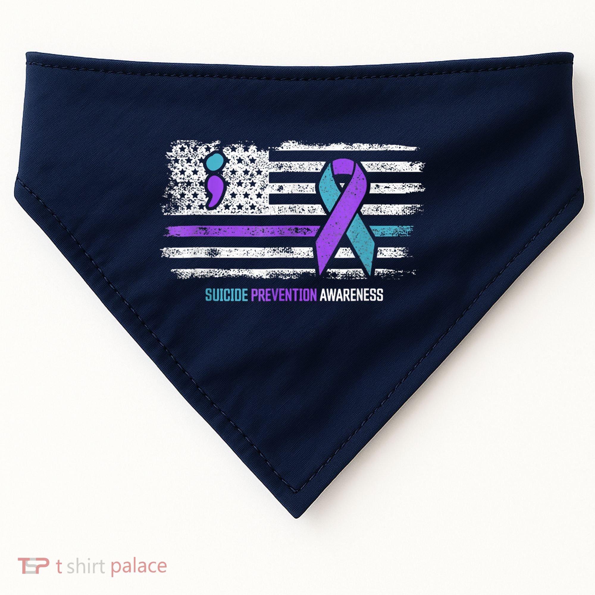Suicide Prevention American Flag Suicide Awareness USA-Made Doggie Bandana