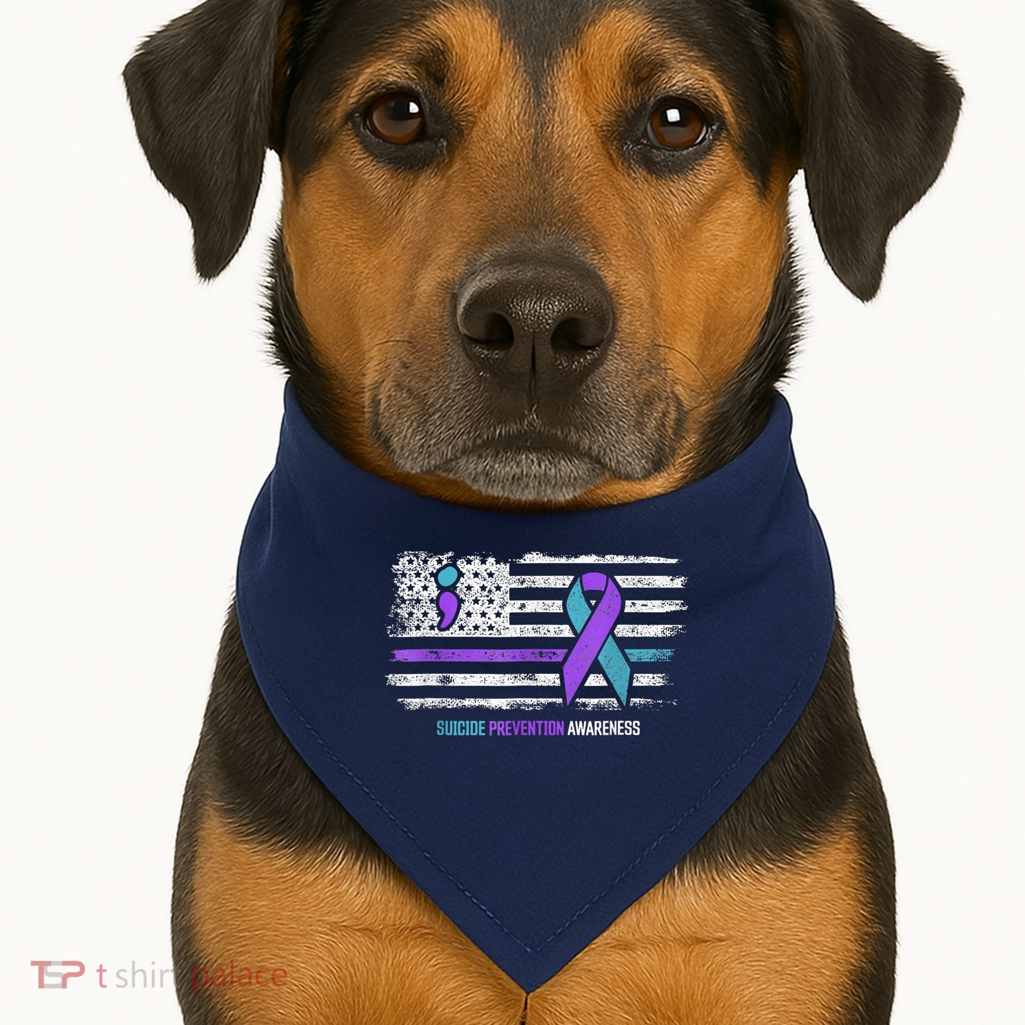 Suicide Prevention American Flag Suicide Awareness USA-Made Doggie Bandana