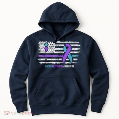 Suicide Prevention American Flag Suicide Awareness Hoodie