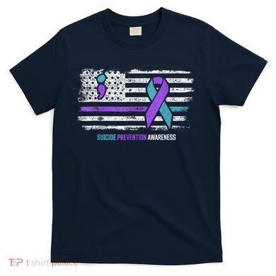 Suicide Prevention American Flag Suicide Awareness T-Shirt