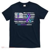 Suicide Prevention American Flag Suicide Awareness T-Shirt thumb 0