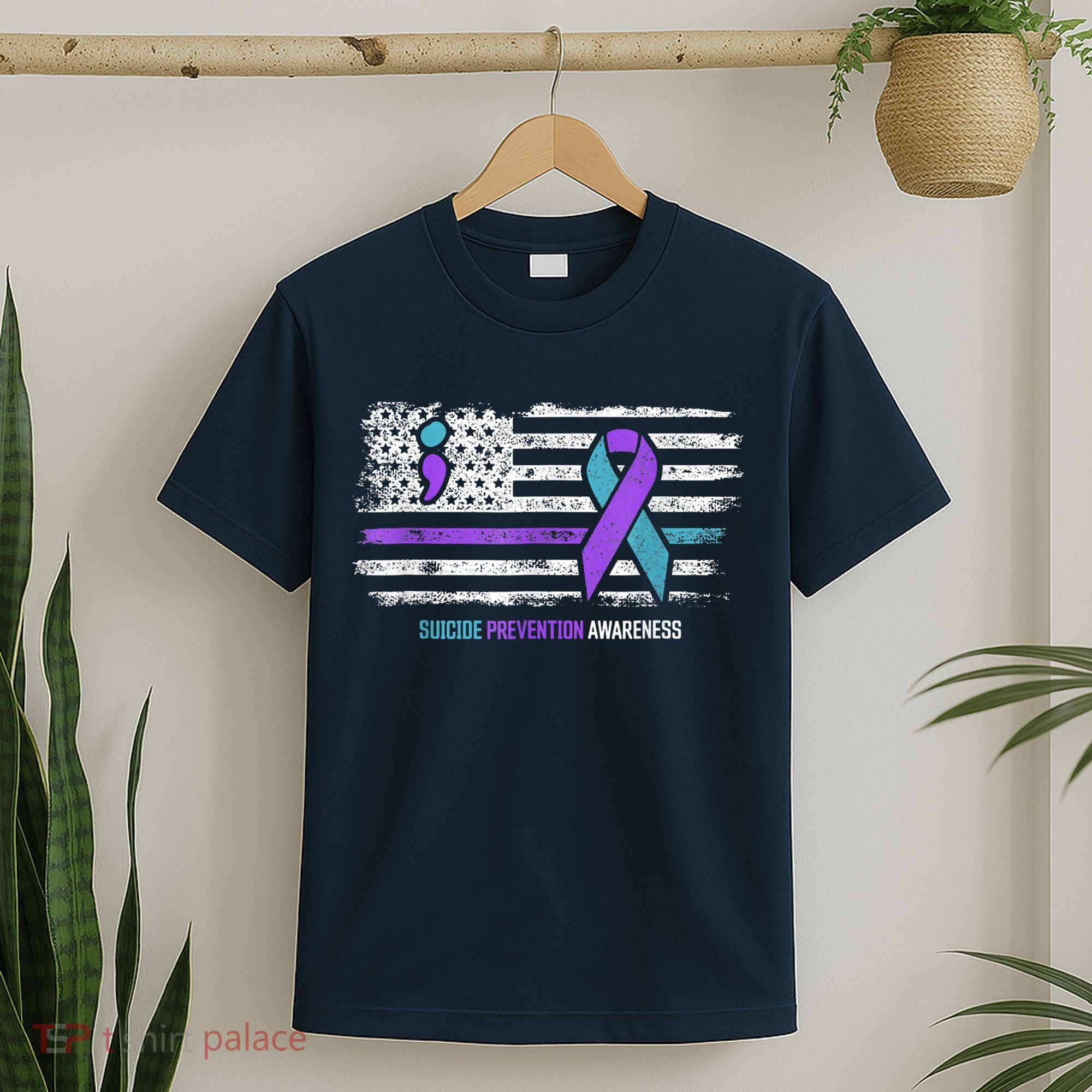 Suicide Prevention American Flag Suicide Awareness T-Shirt
