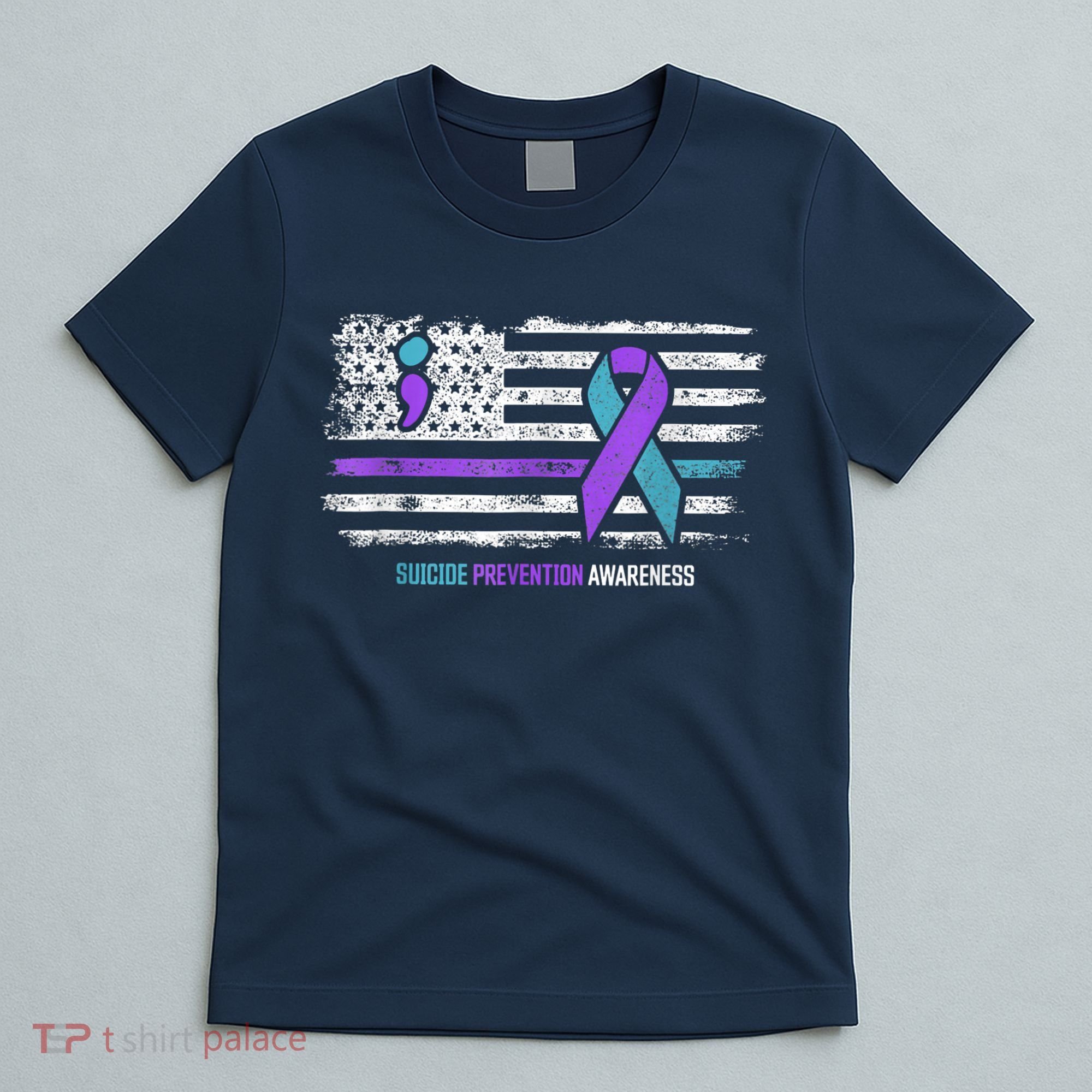 Suicide Prevention American Flag Suicide Awareness T-Shirt