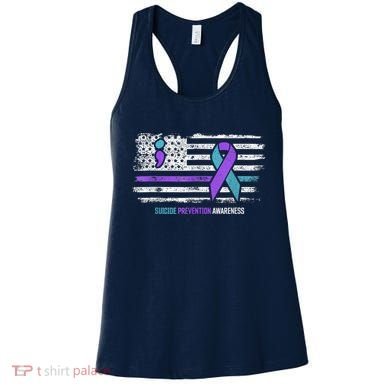 Suicide Prevention American Flag Suicide Awareness Women's Tank Top