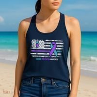 Suicide Prevention American Flag Suicide Awareness Women's Tank Top thumb 2