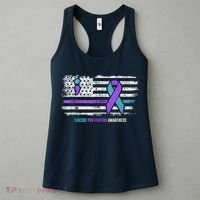 Suicide Prevention American Flag Suicide Awareness Women's Tank Top thumb 3