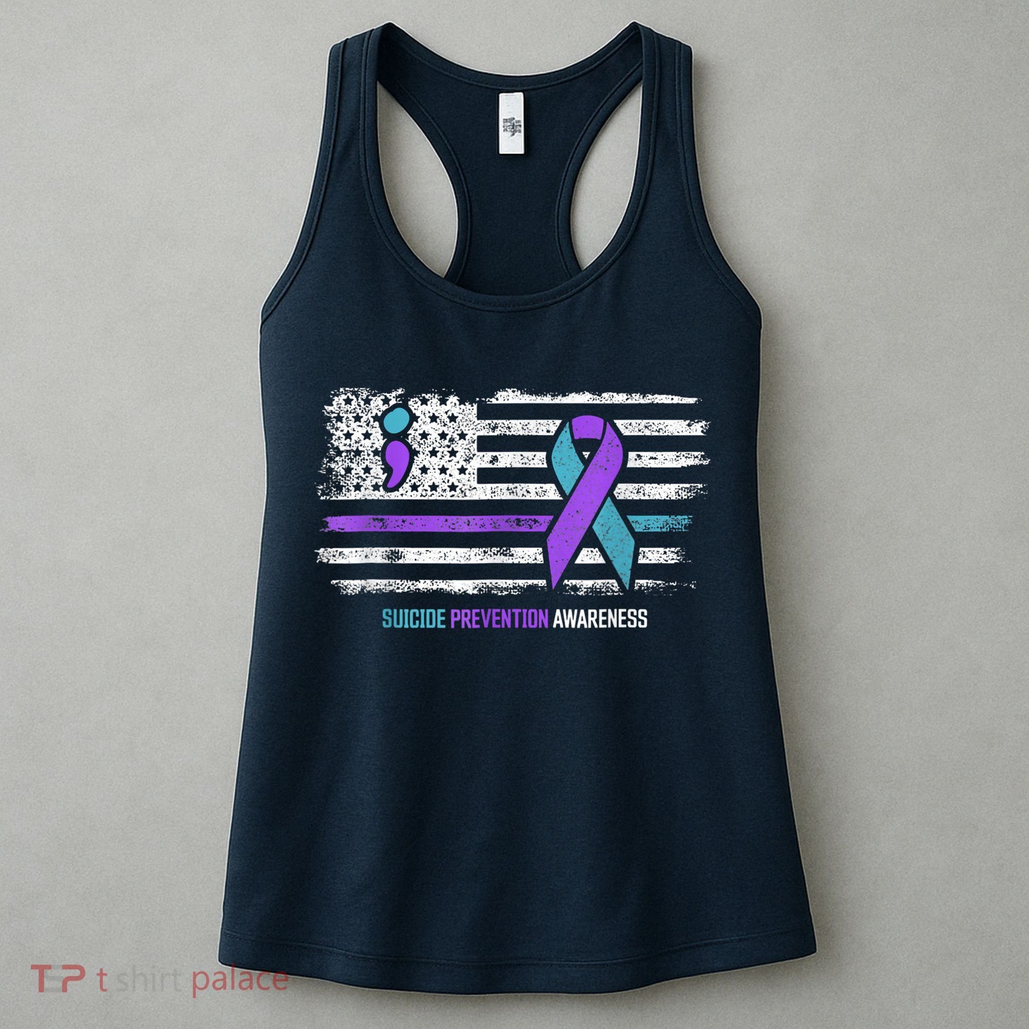 Suicide Prevention American Flag Suicide Awareness Women's Tank Top