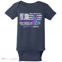 Suicide Prevention American Flag Suicide Awareness Baby Bodysuit thumb 0