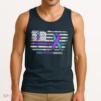 Suicide Prevention American Flag Suicide Awareness Tank Top thumb 3