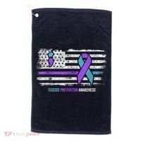 Suicide Prevention American Flag Suicide Awareness Golf Towel thumb 0