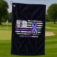 Suicide Prevention American Flag Suicide Awareness Golf Towel thumb 1