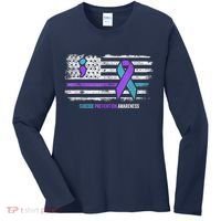 Suicide Prevention American Flag Suicide Awareness Women's Long Sleeve Shirt thumb 0