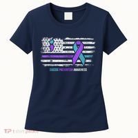 Suicide Prevention American Flag Suicide Awareness Women's T-Shirt thumb 0