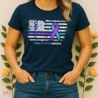 Suicide Prevention American Flag Suicide Awareness Women's T-Shirt thumb 2