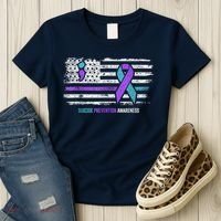 Suicide Prevention American Flag Suicide Awareness Women's T-Shirt thumb 3