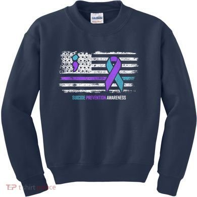 Suicide Prevention American Flag Suicide Awareness Kids Sweatshirt