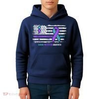 Suicide Prevention American Flag Suicide Awareness Kids Hoodie thumb 4