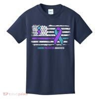 Suicide Prevention American Flag Suicide Awareness Kids T-Shirt thumb 0