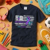 Suicide Prevention American Flag Suicide Awareness Kids T-Shirt thumb 3