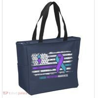 Suicide Prevention American Flag Suicide Awareness Tote Bag thumb 2