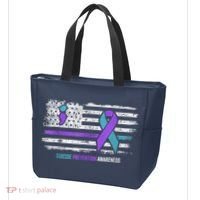 Suicide Prevention American Flag Suicide Awareness Tote Bag thumb 3