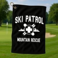 Ski Patrol And Mountain Rescue Gift Golf Towel thumb 1