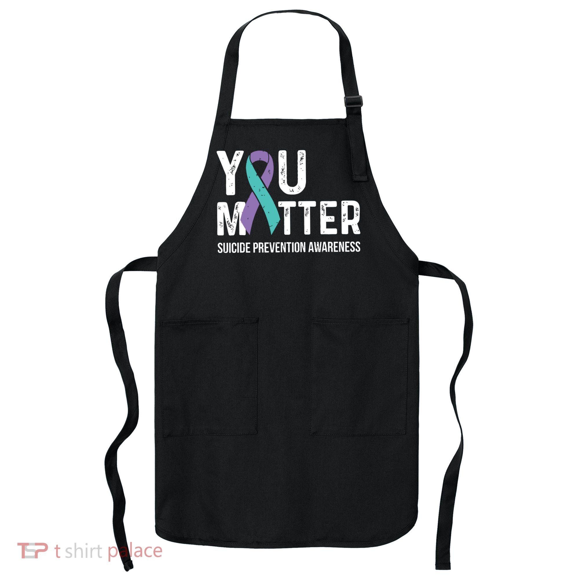 Suicide Prevention Awareness Teal & Purple Ribbon You Matter Apron