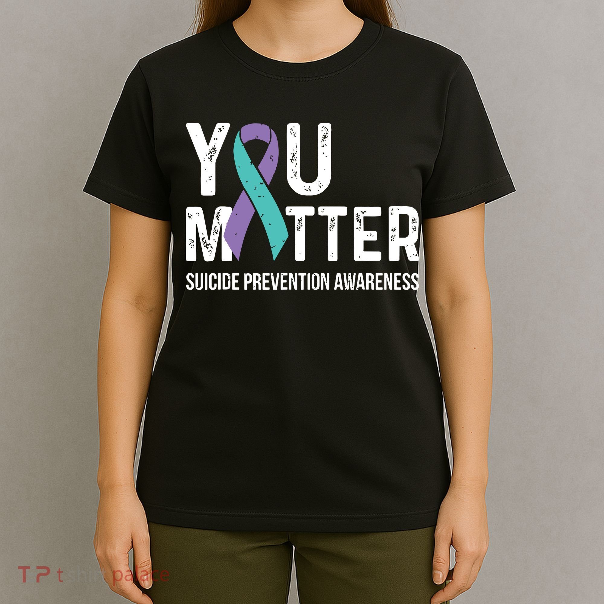 Suicide Prevention Awareness Teal & Purple Ribbon You Matter T-Shirt