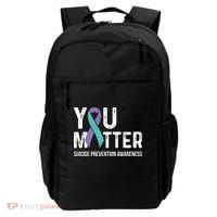 Suicide Prevention Awareness Teal & Purple Ribbon You Matter Backpack thumb 0