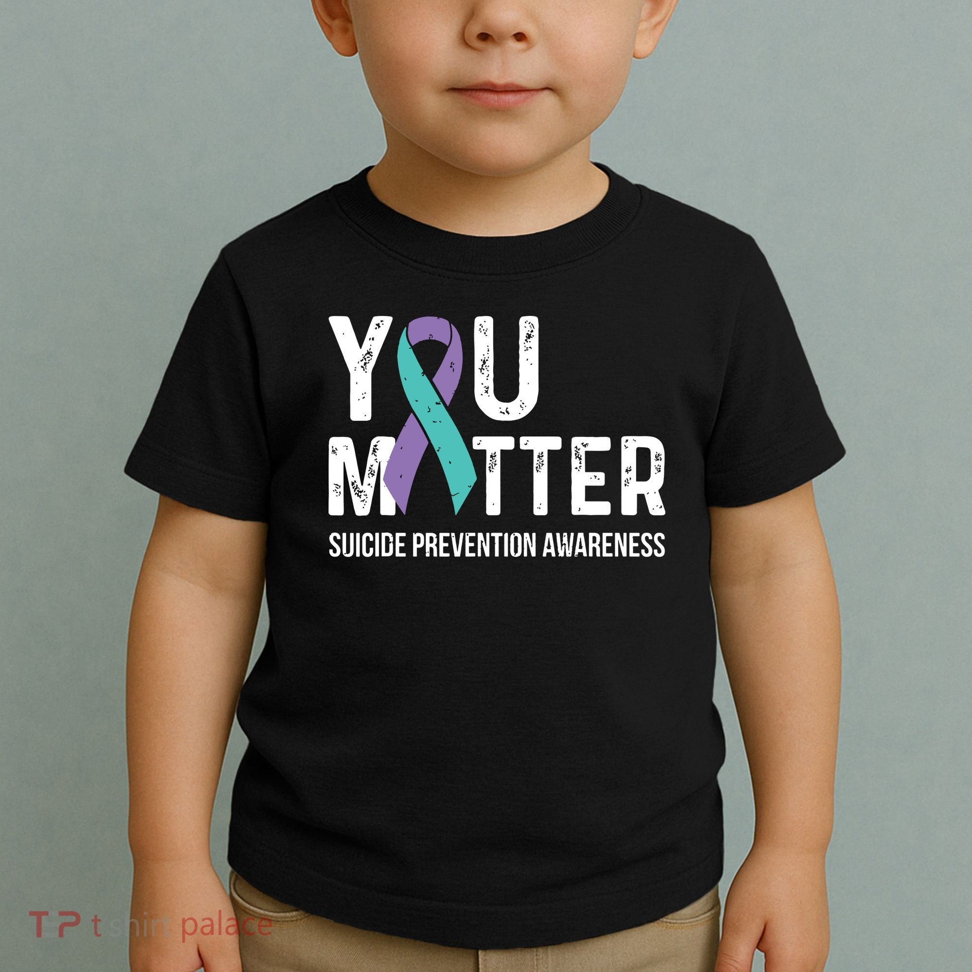 Suicide Prevention Awareness Teal & Purple Ribbon You Matter Toddler T-Shirt