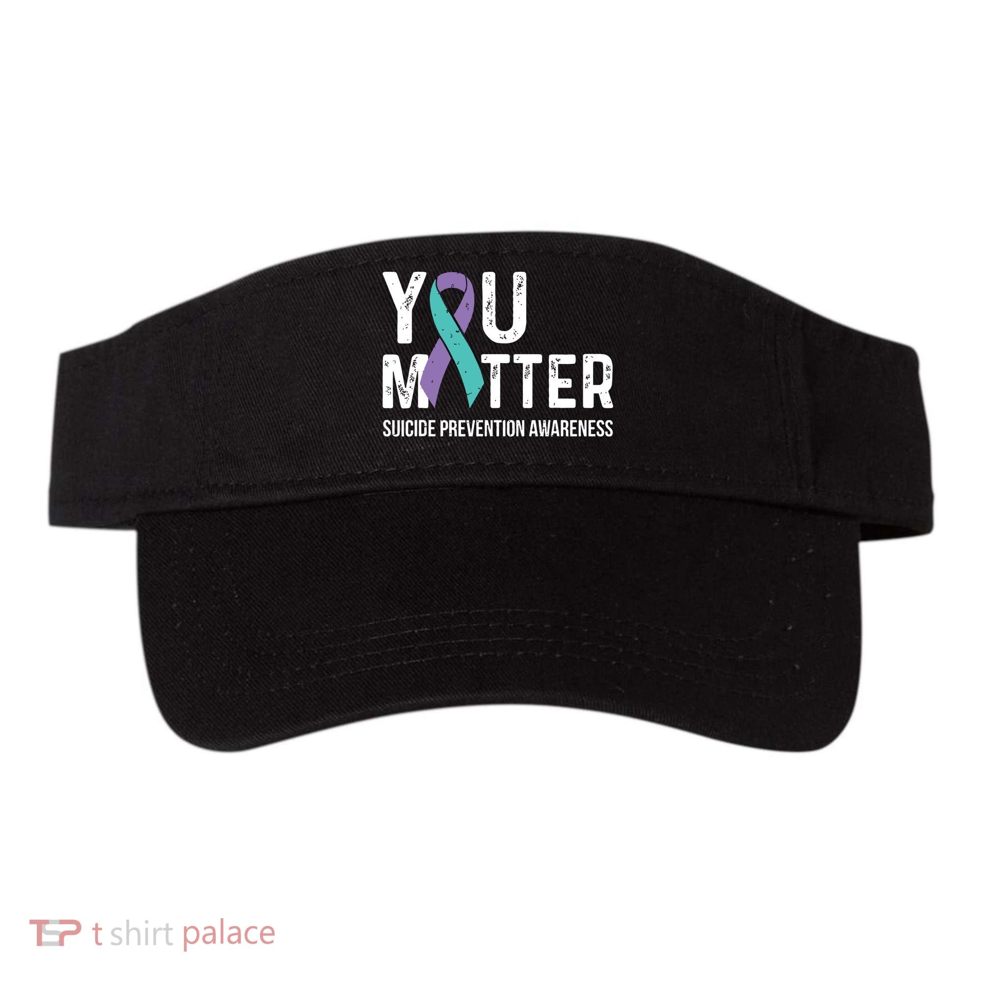 Suicide Prevention Awareness Teal & Purple Ribbon You Matter Visor