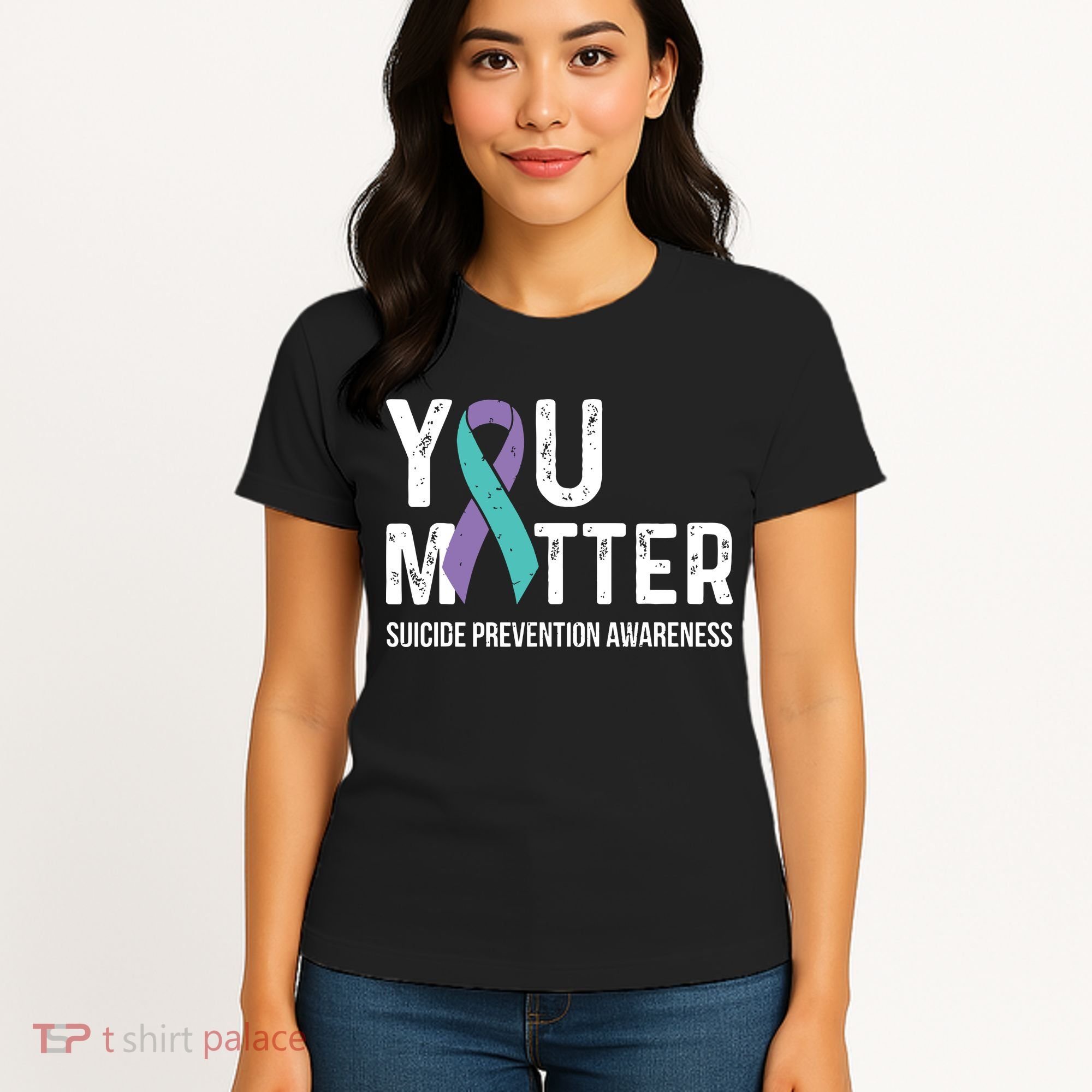 Suicide Prevention Awareness Teal & Purple Ribbon You Matter Women's T-Shirt