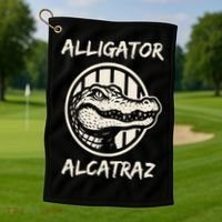 Swamp Prison Alcatraz Alligator Bayou Concept Golf Towel thumb 1