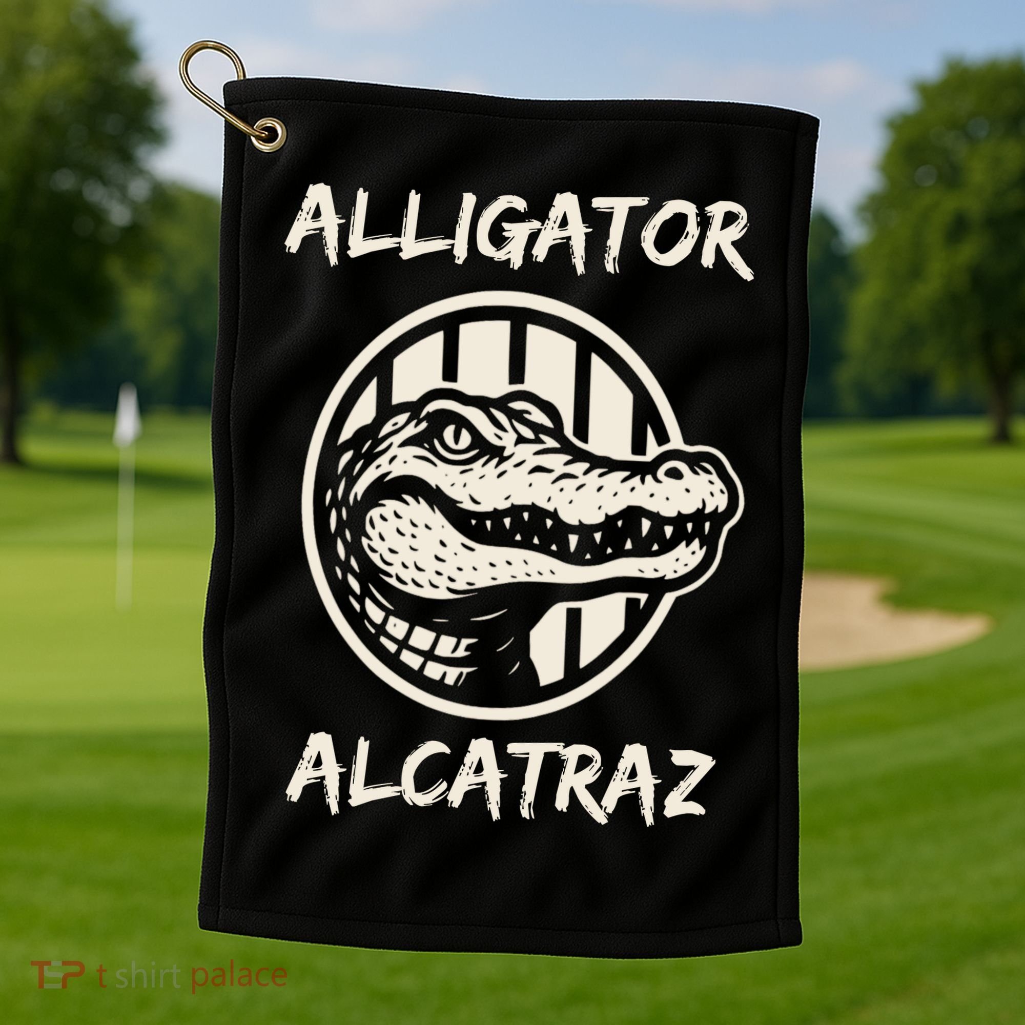 Swamp Prison Alcatraz Alligator Bayou Concept Golf Towel