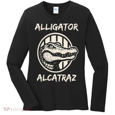 Swamp Prison Alcatraz Alligator Bayou Concept Women's Long Sleeve Shirt