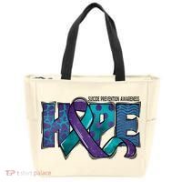 Suicide Prevention Awareness Warrior Hope Ribbon You Matter Tote Bag thumb 0